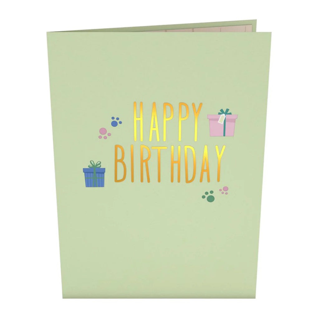 Front of Birthday Cats and Dogs Pop-Up Card.