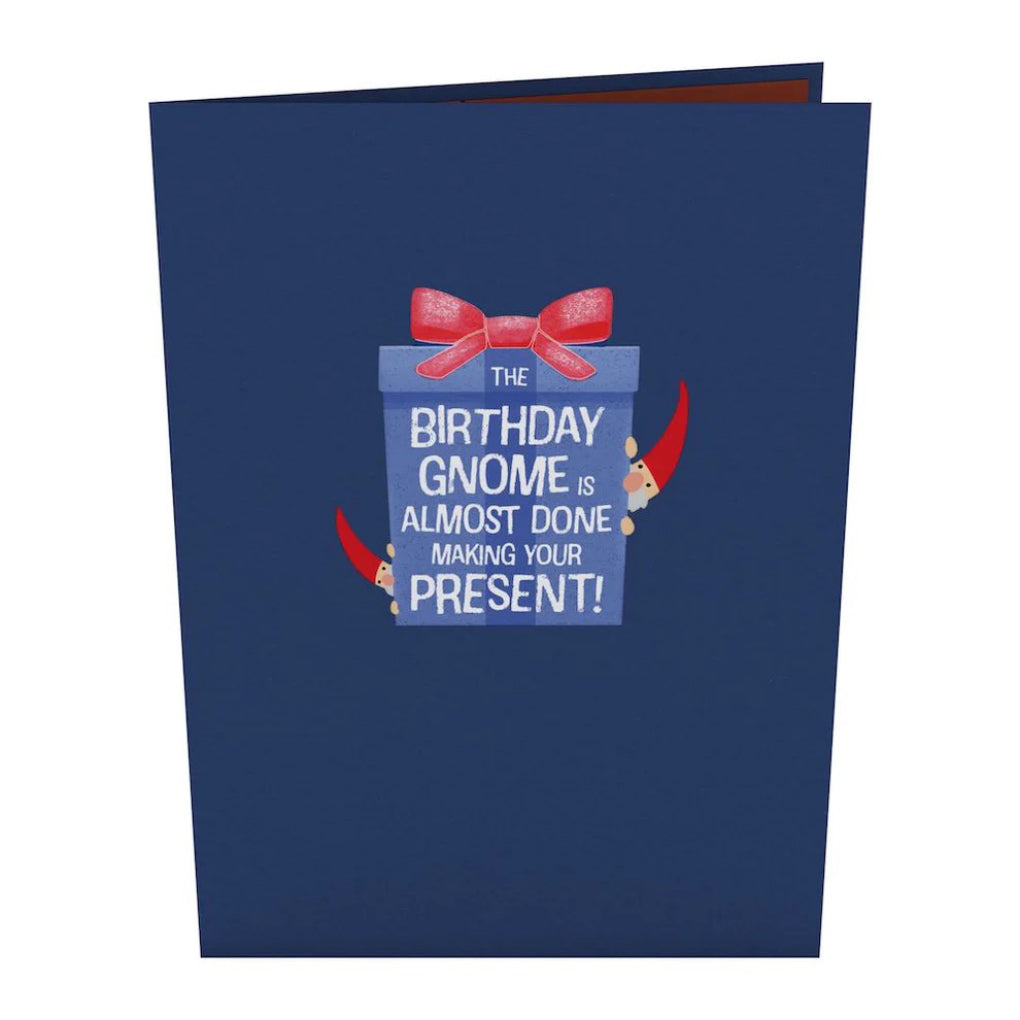 Front of Birthday Gnome Pop-Up Card.