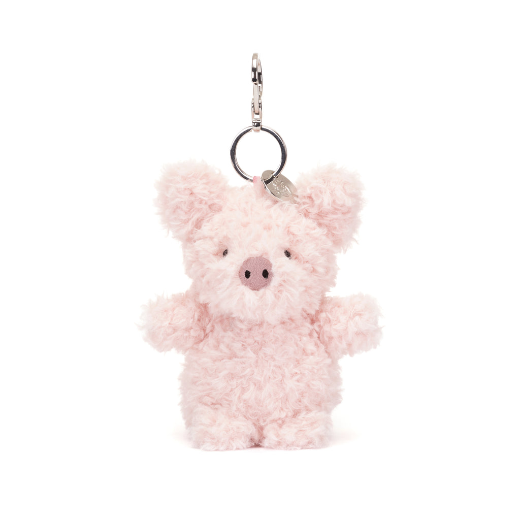 Front of Jellycat Little Pig Bag Charm.