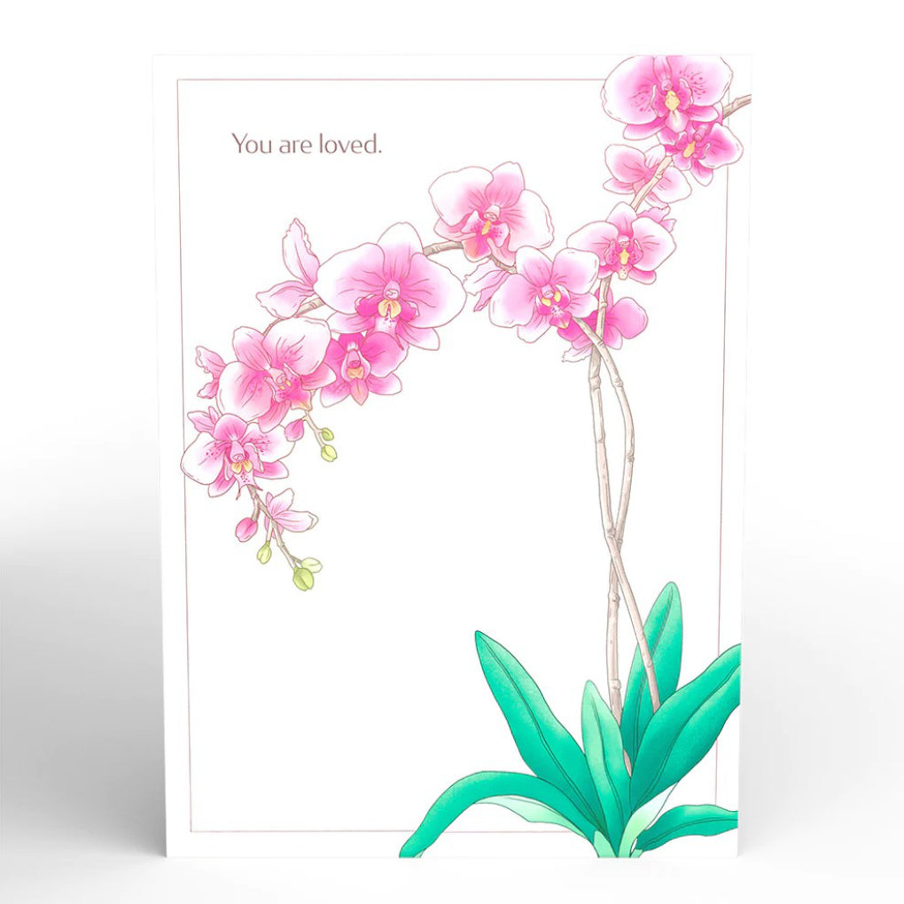Front of Mother's Day Orchid Pop-Up Card.