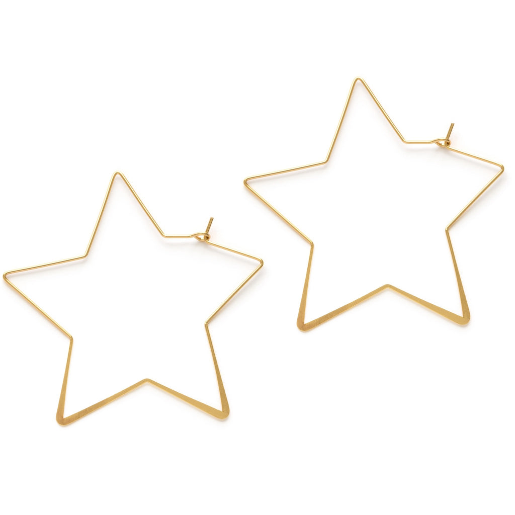 Giant Star Hoop Earrings Gold.
