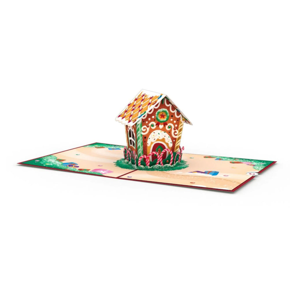 Gingerbread House Pop Up Card Full View