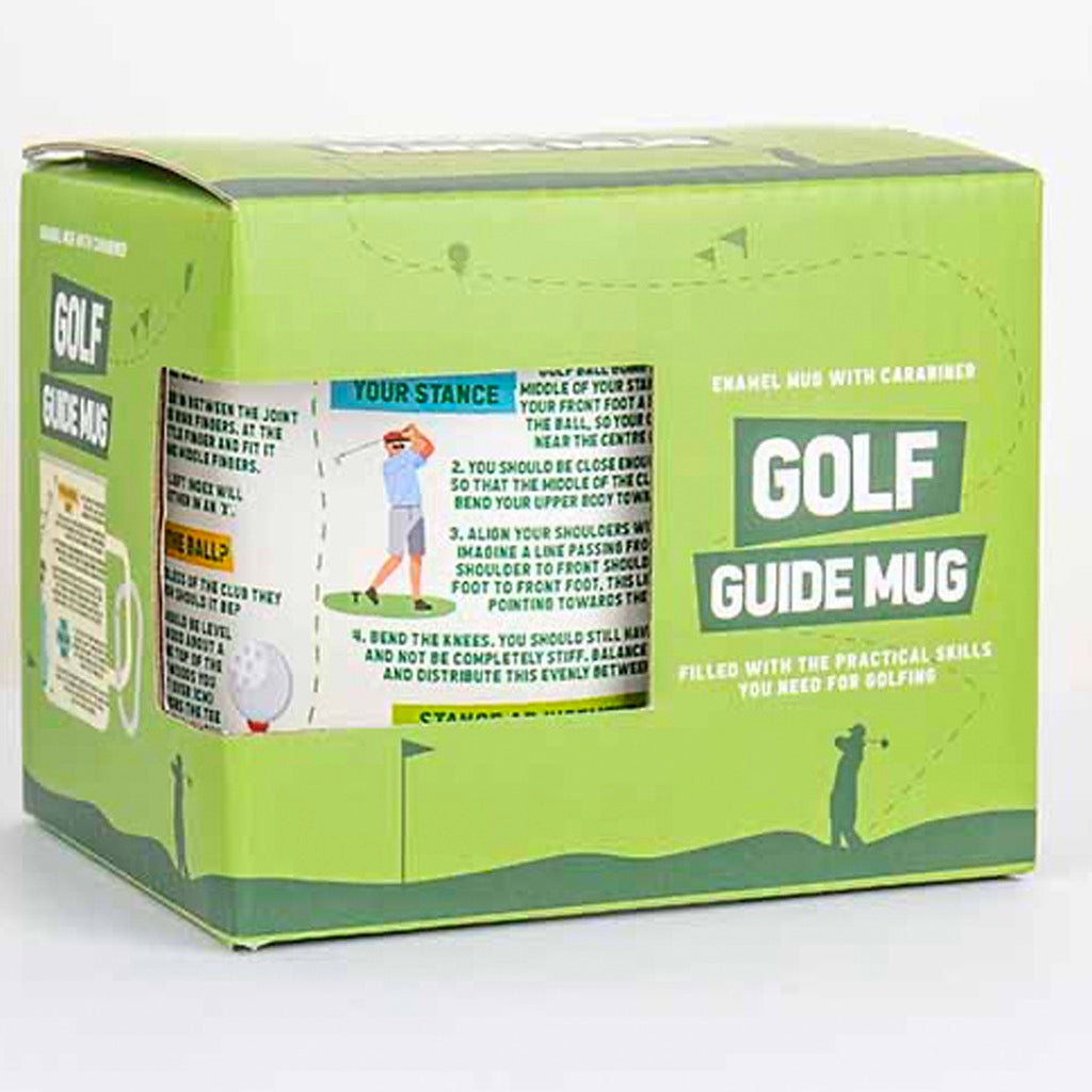 Golf Guide Enamel Mug packaging.