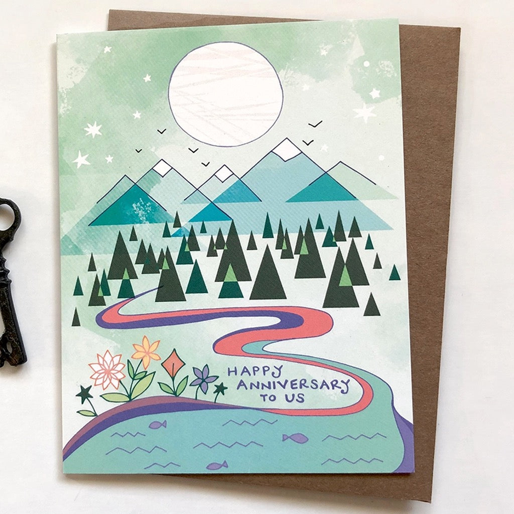 Happy Anniversary Mountains Card | Cynla Studio – Outer Layer