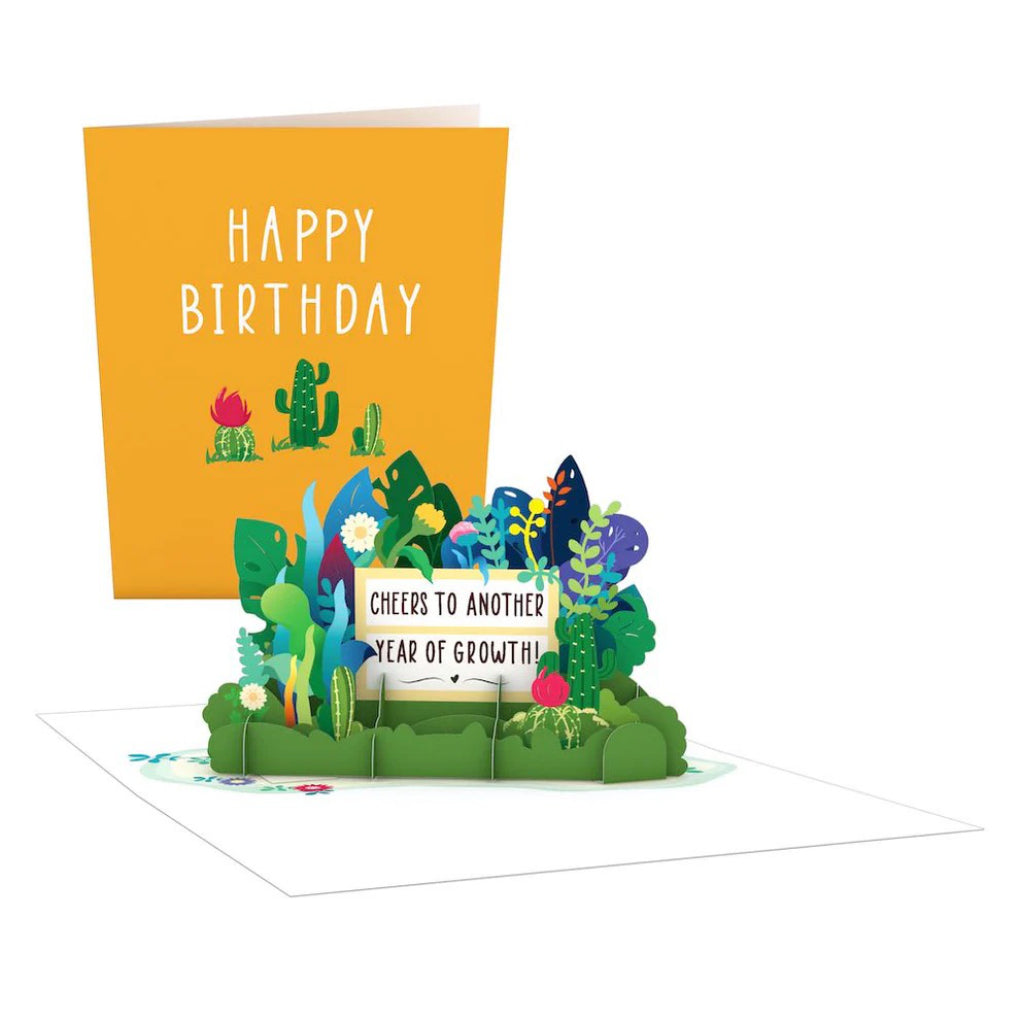Happy Birthday Cacti: Paperpop Card open and closed.