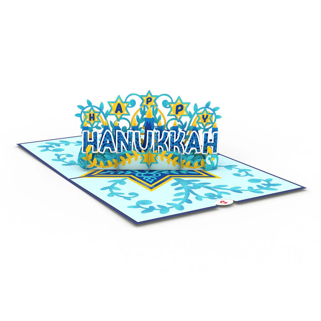 Happy Hanukkah Pop Up Card Open