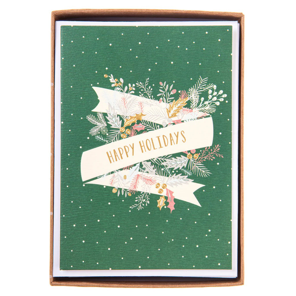 Happy Holidays Banner Petite Classic Boxed Cards