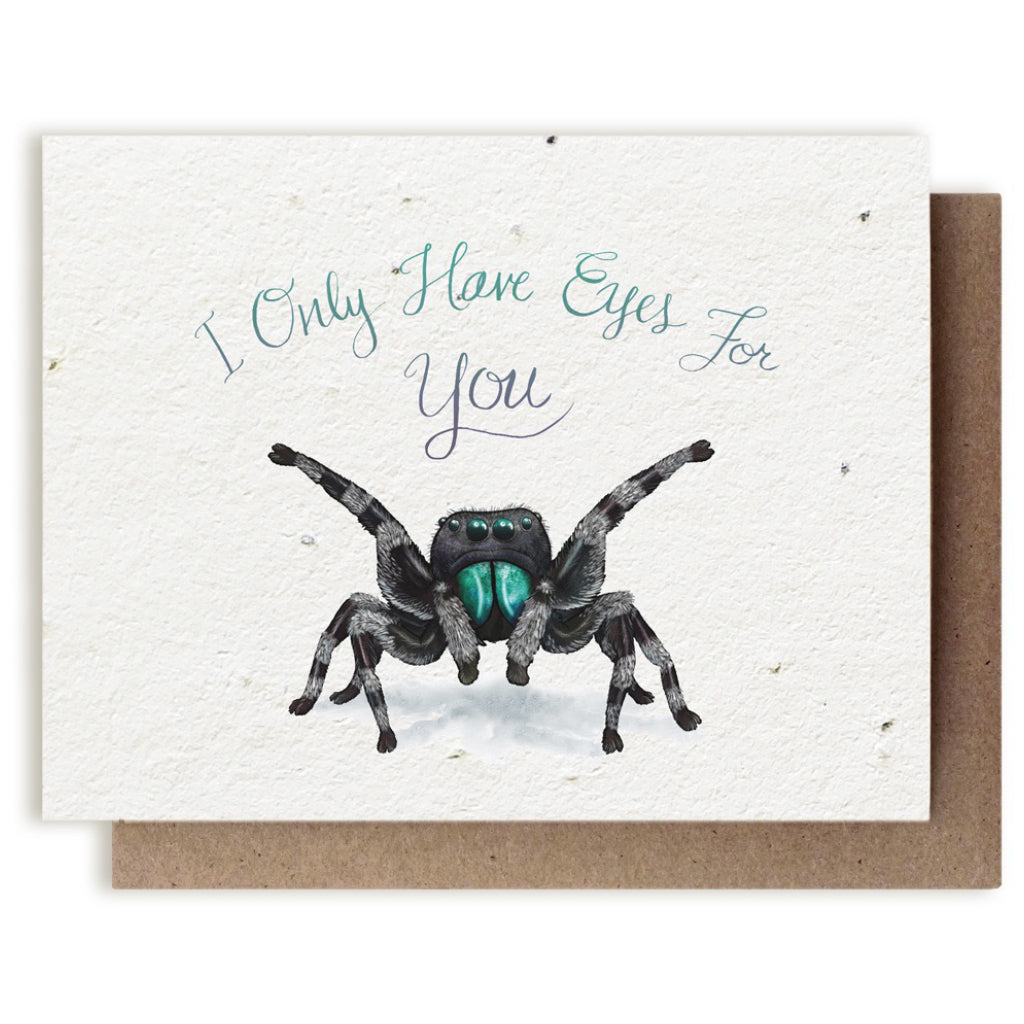I Only Have Eyes for You Spider Plantable Herb Seed Card.