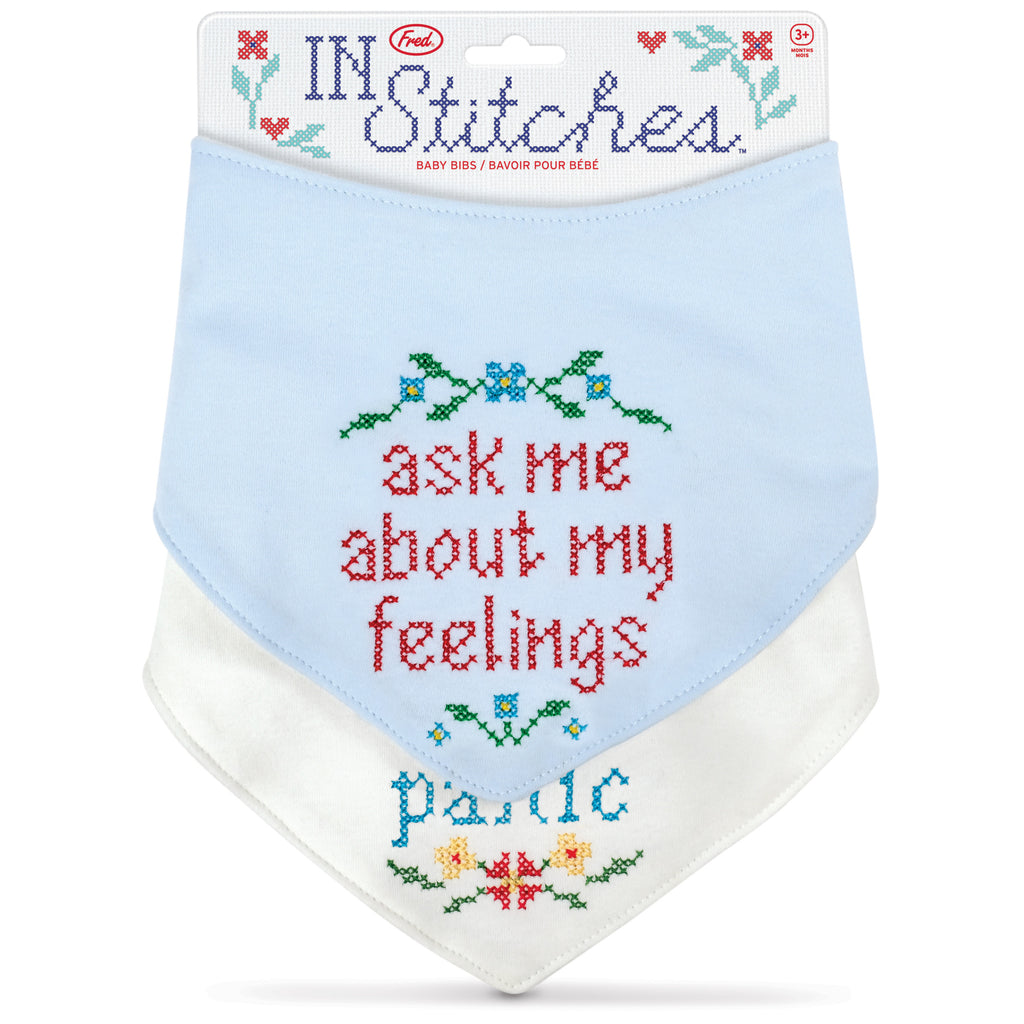 In Stitches Teething Bibs.
