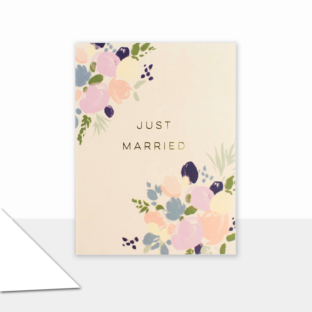 Just Married Floral Mini Card