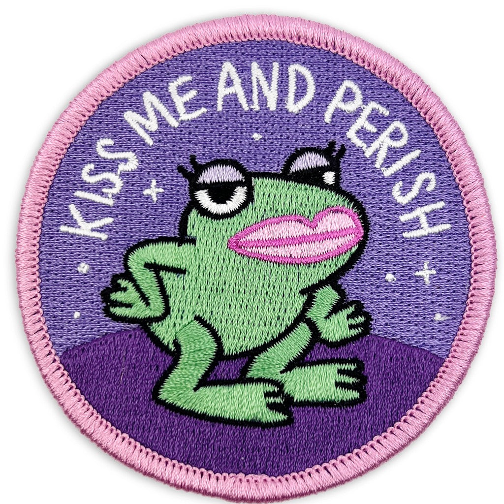 Kiss Me and Perish Loveland Frog Lady Patch.