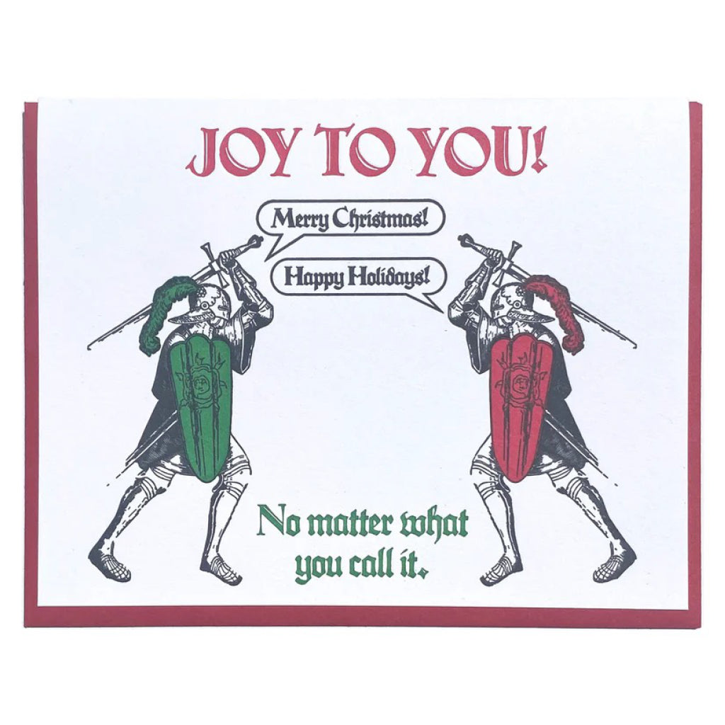 Knights Jousting Holiday Card.