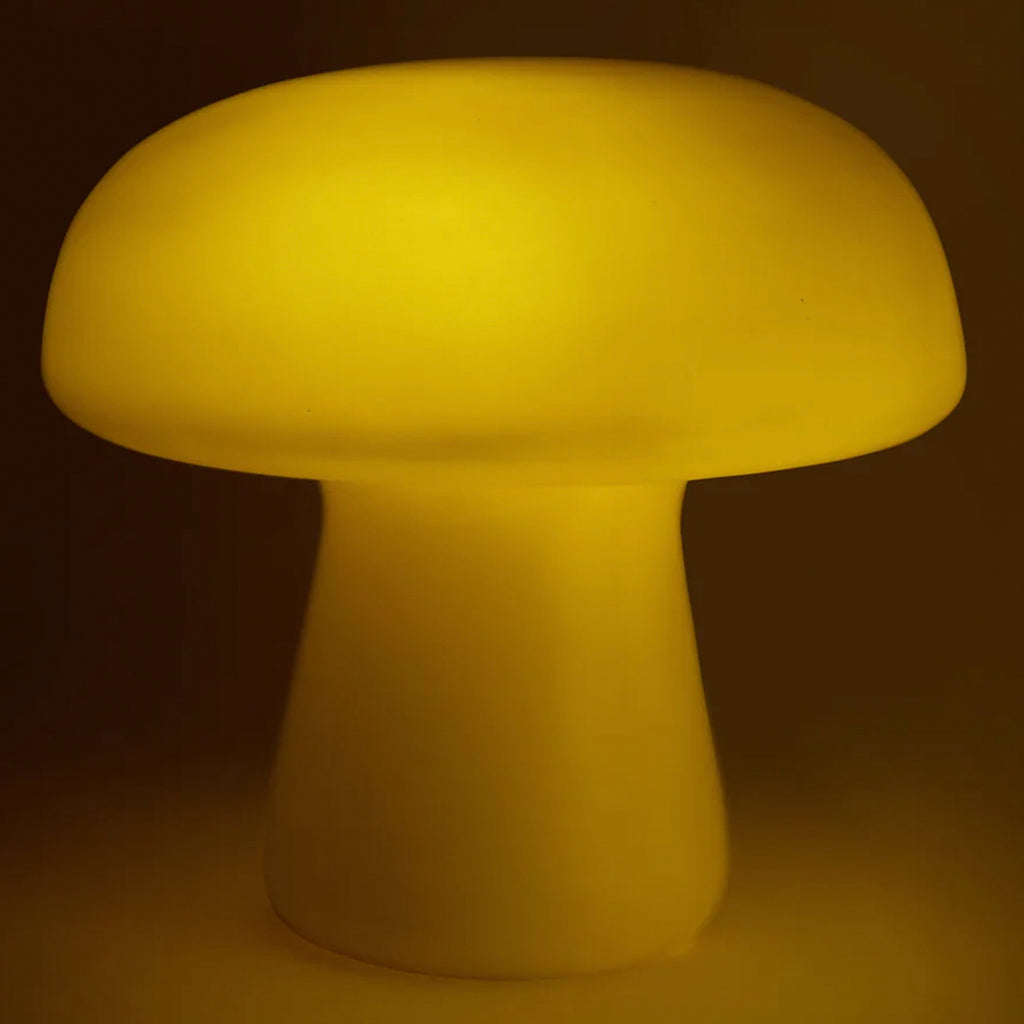Large Mushroom Light lit up.