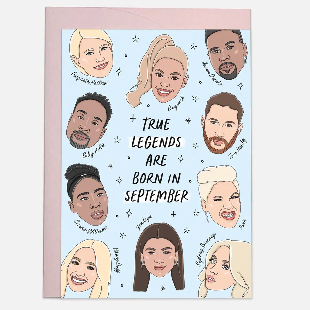 Legends September Birthday Card.