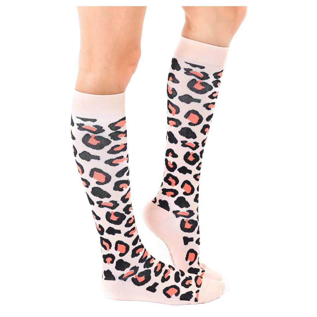 Leopard Compression Socks side view.