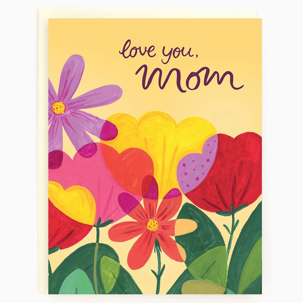 Love You, Mom Flowers Card.