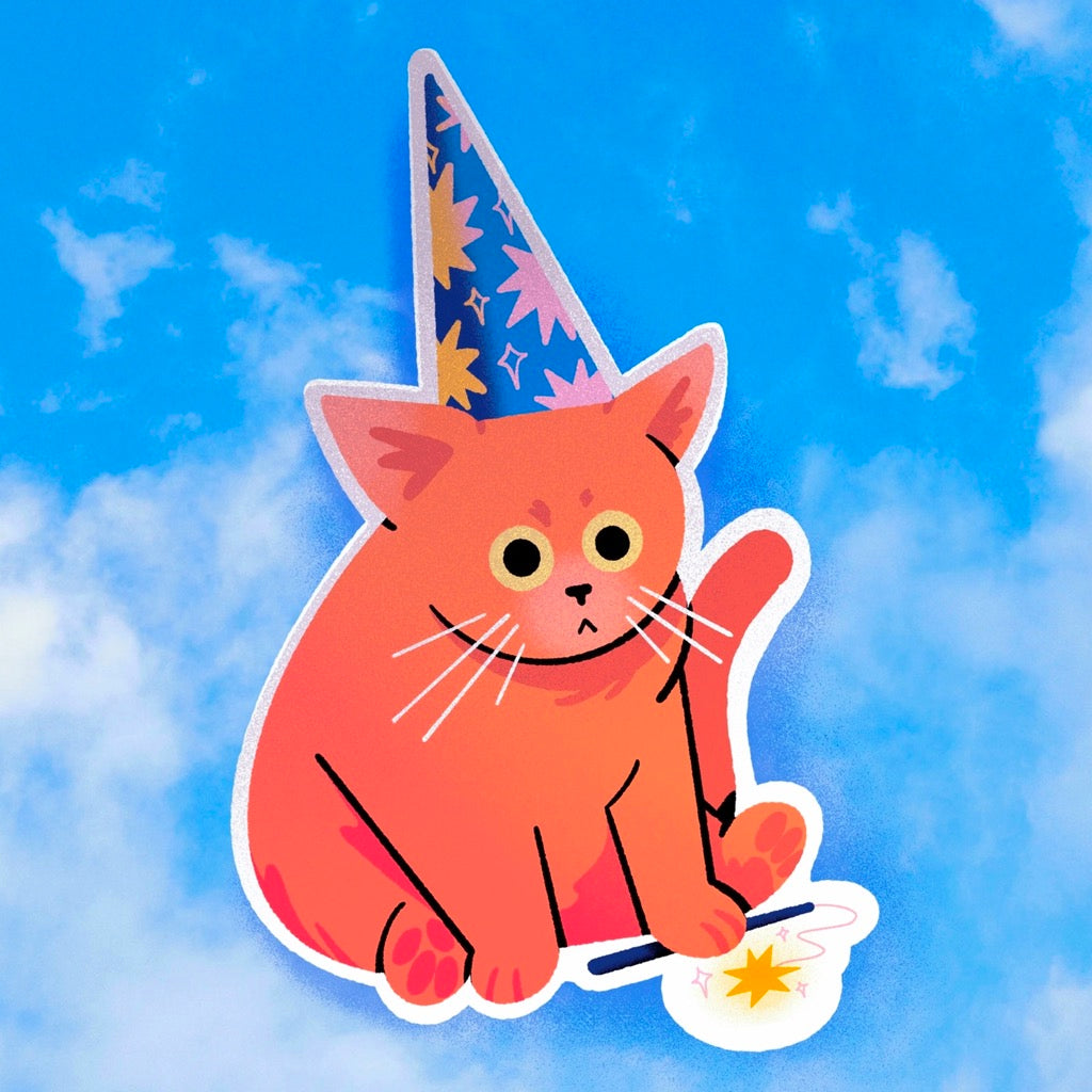 Magical Wizard Cat Sticker Studio Peachy Outer Layer