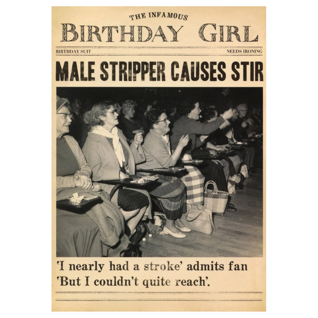 Male Stripper Birthday Card.