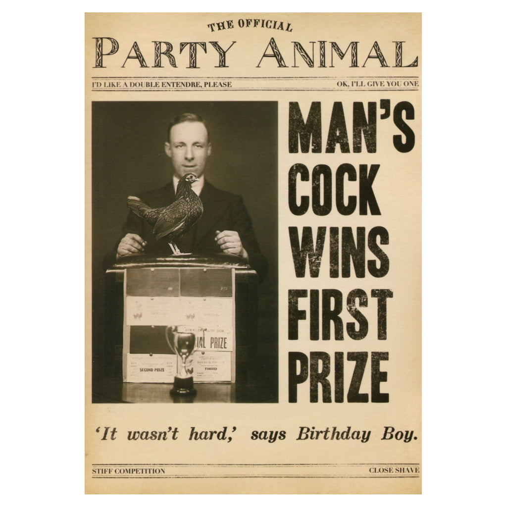 Man's Cock Wins Birthday Card.