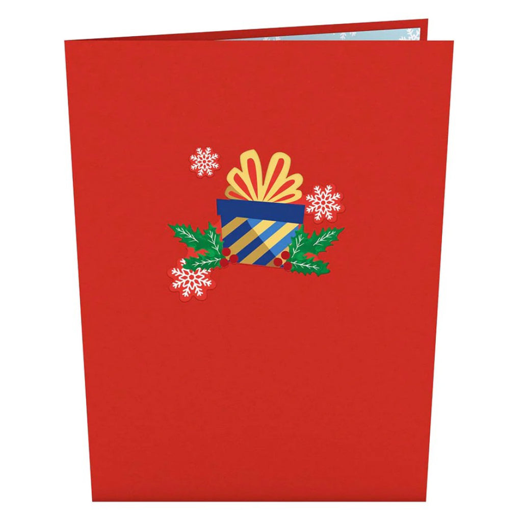 Merry Christmas 3D Pop-Up Card front view.