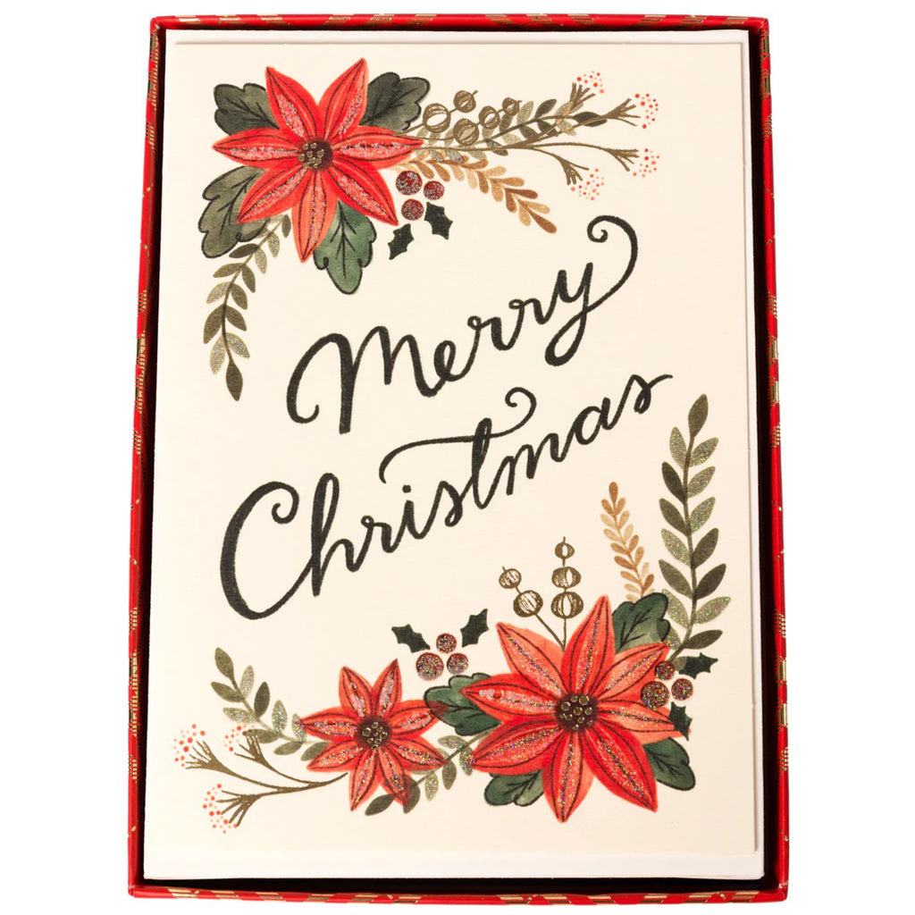 Merry Christmas Florals Signature Boxed Cards.