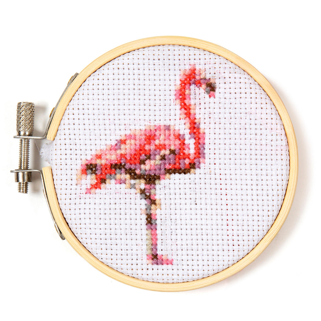 Mini Cross Stitch Flamingo Embroidery Kit.
