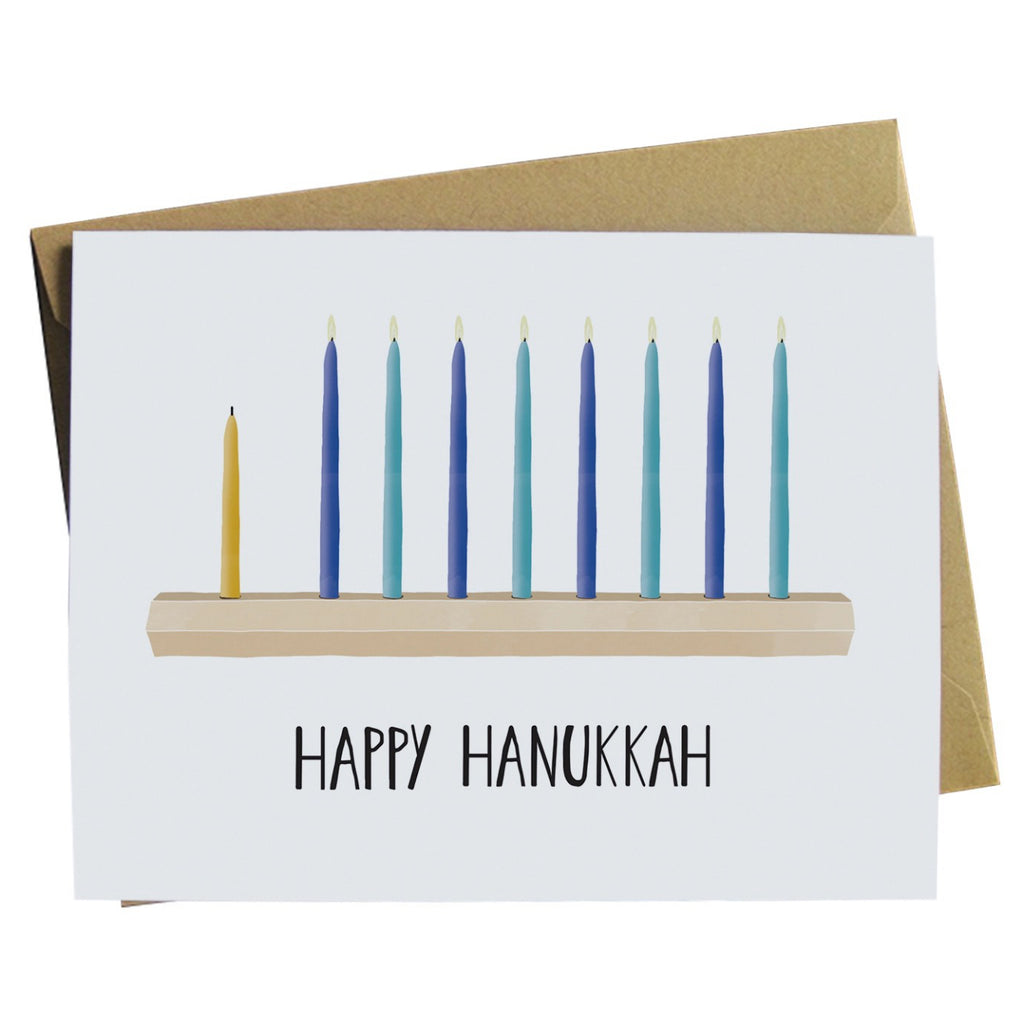 Minimalist Menorah Hanukkah Card