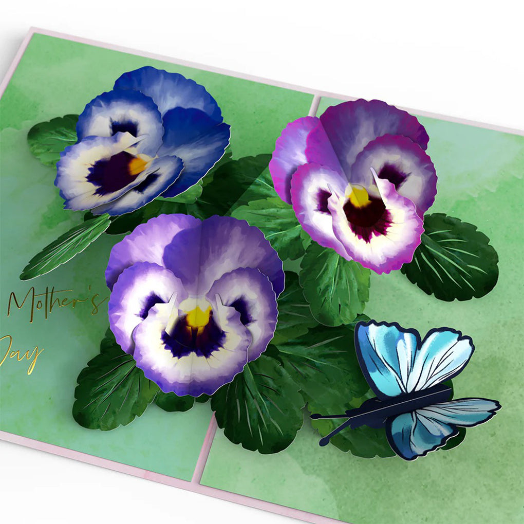 Mother's Day Pansies Pop-Up Card.