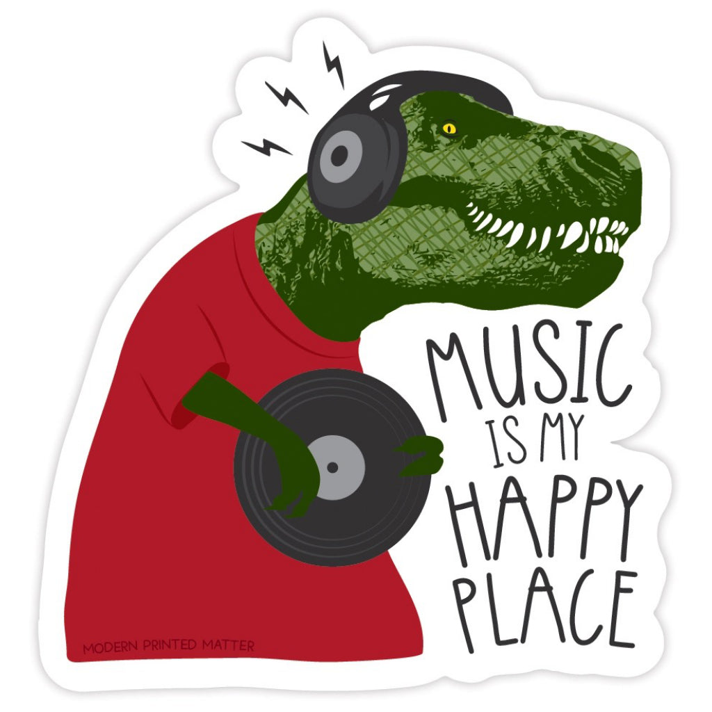 Music Is My Happy Place Sticker.
