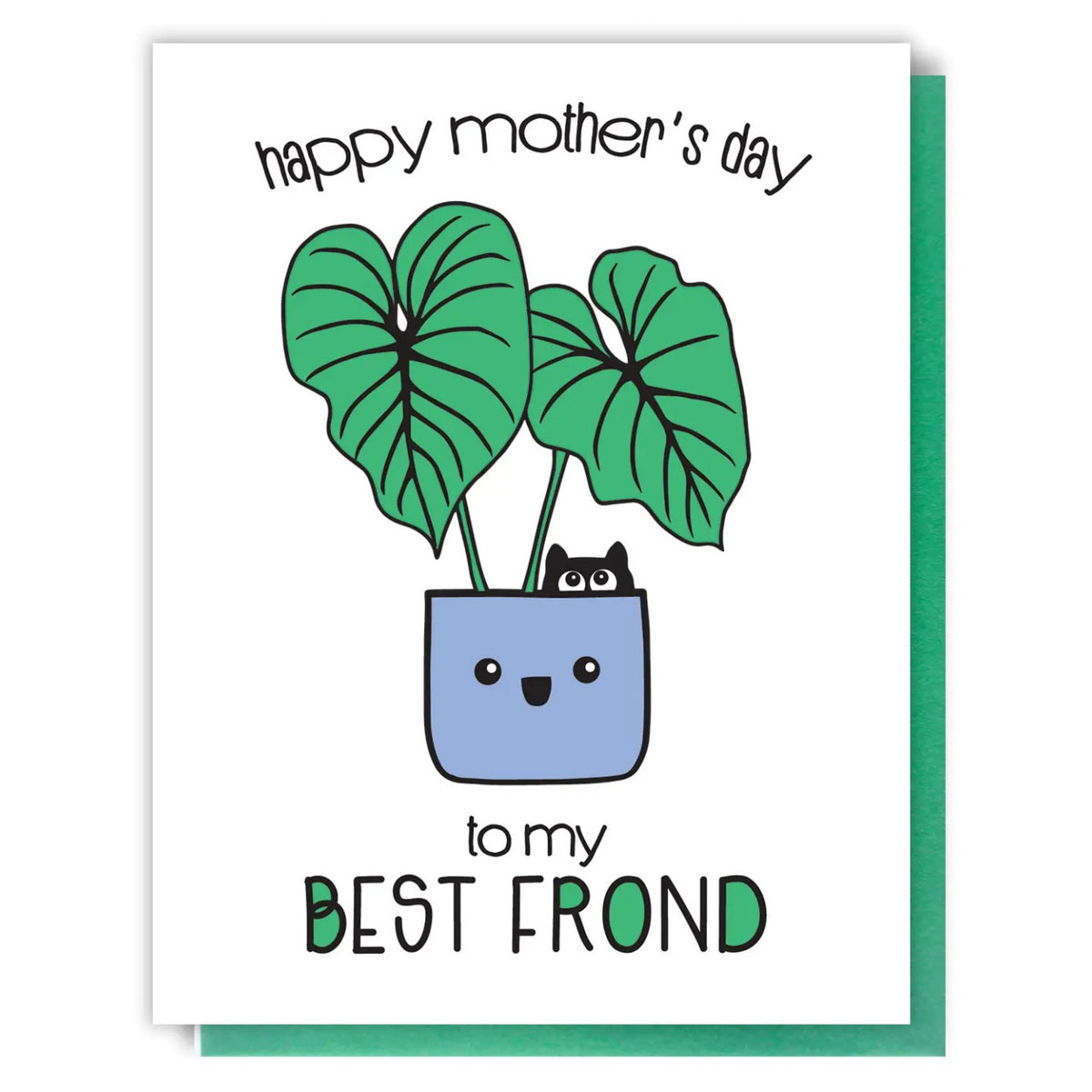My Best Frond Plant Mother's Day Card Kiss And Punch Outer Layer