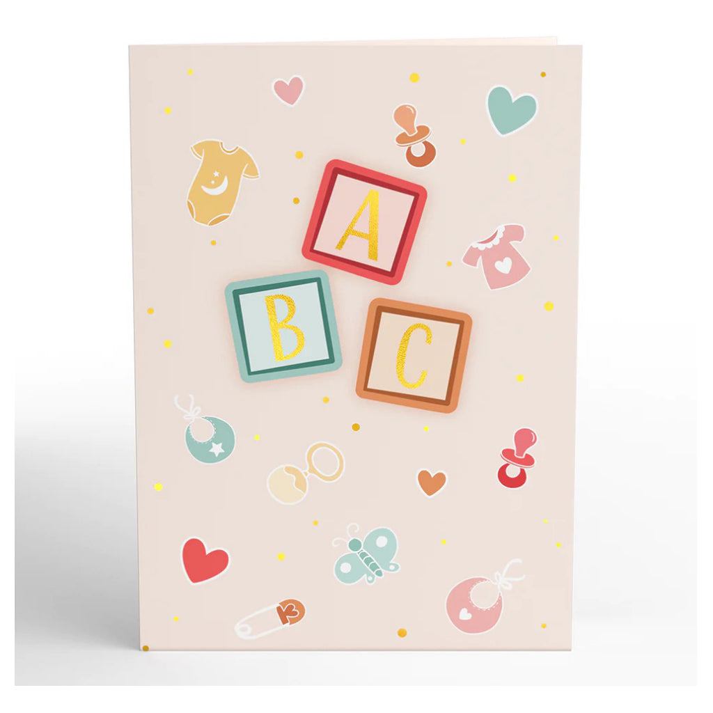 Oh Baby! Congrats 3D Pop Up Card front view.