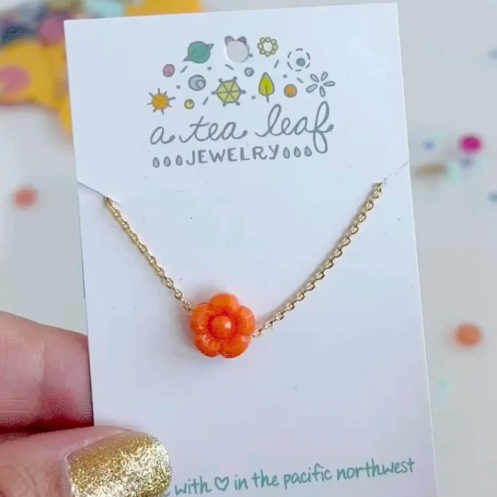 Orange Flower Necklace.