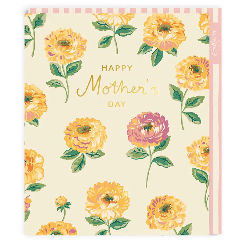 Peony Print Cream Happy Mother's Day Card.