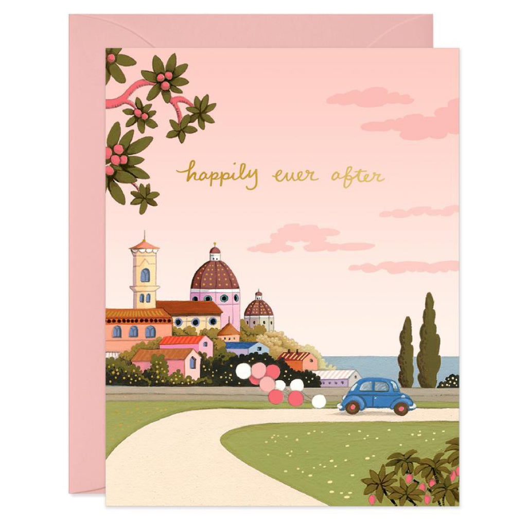 Pink Skies Happily Ever After Card
