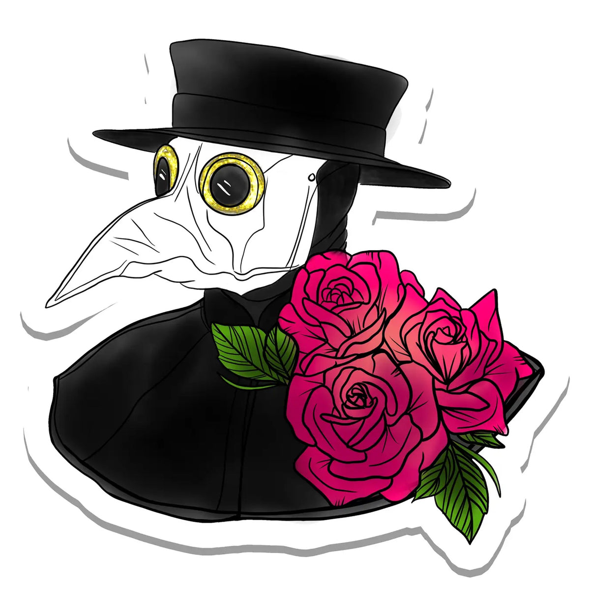 Sticker Dynasty Plague Doctor Vinyl Sticker Waterproof Multicolor