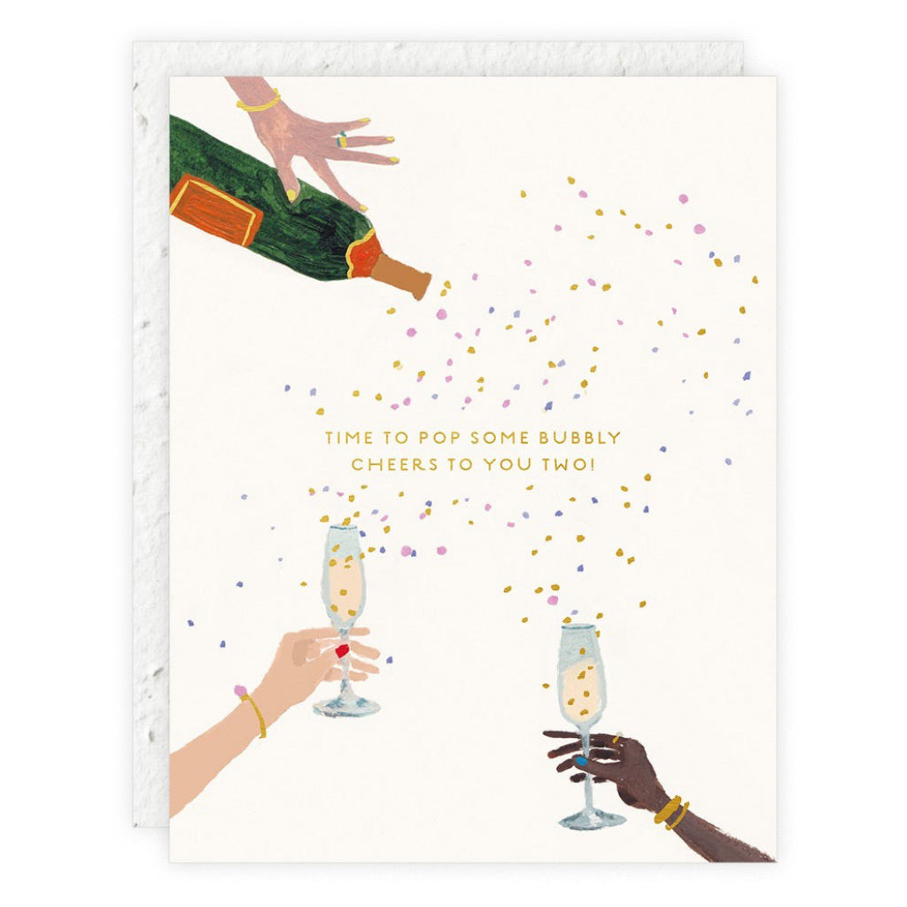 Pop Some Bubbly Wedding Card.