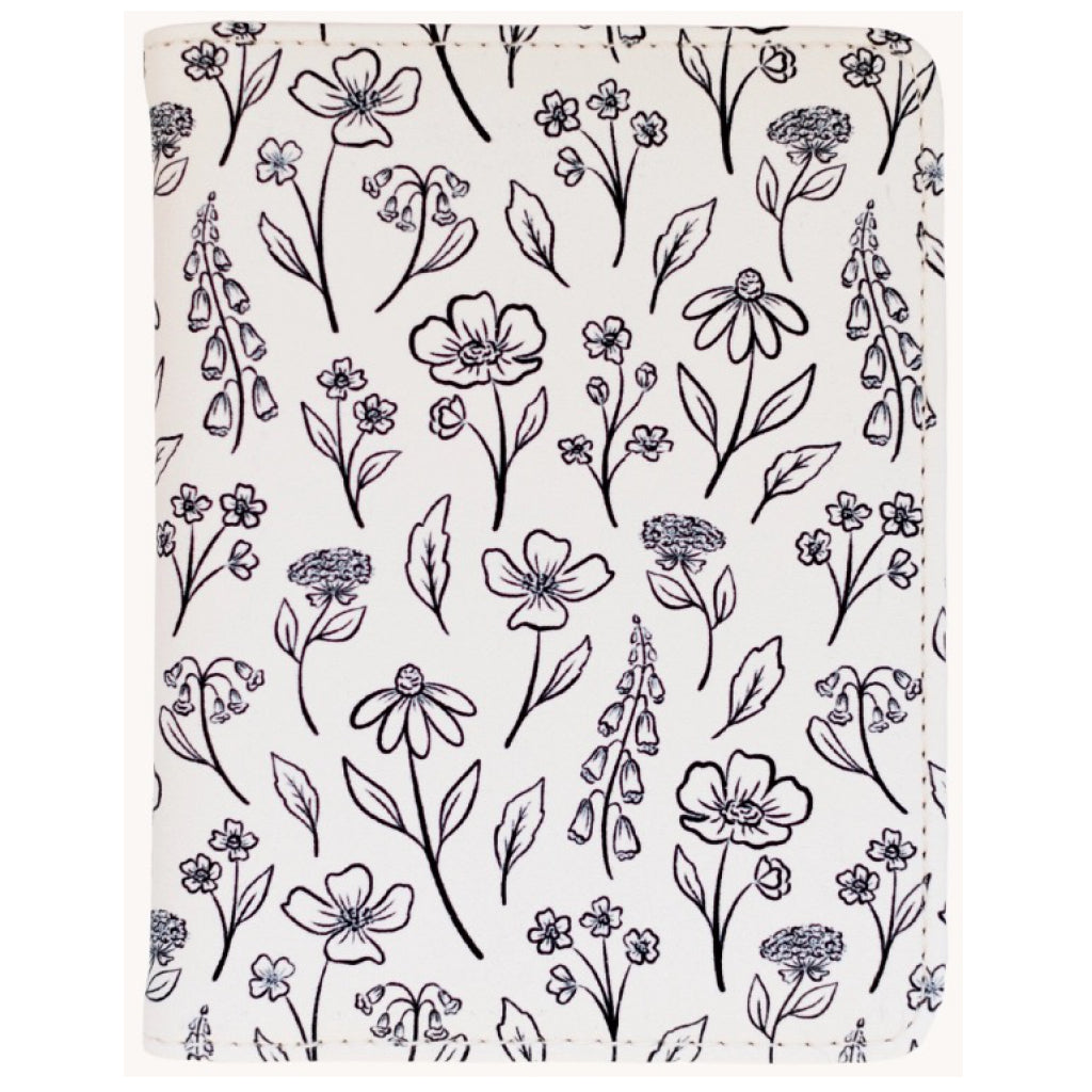Pink floral hand embroidered passport cover main image 1