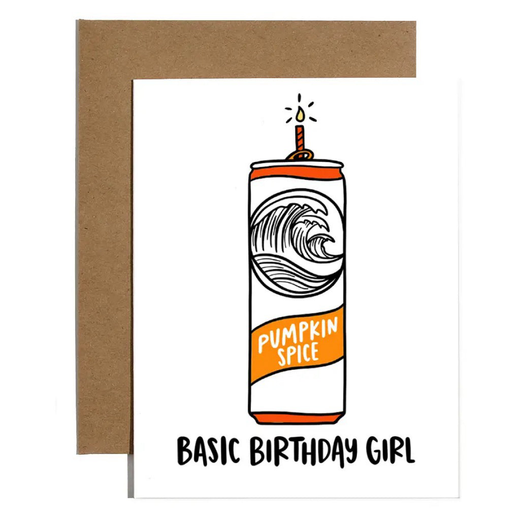 Pumpkin Spice Basic Birthday Girl Card Brittany Paige Outer Layer