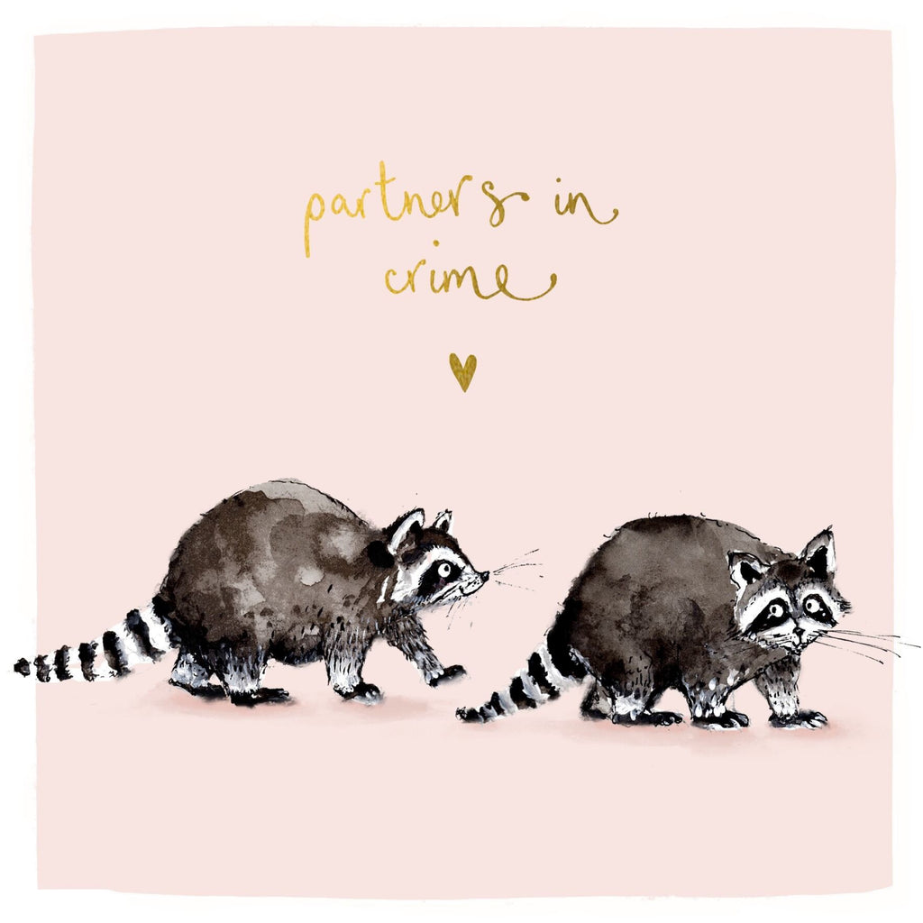 Raccoons Partners In Crime Card.