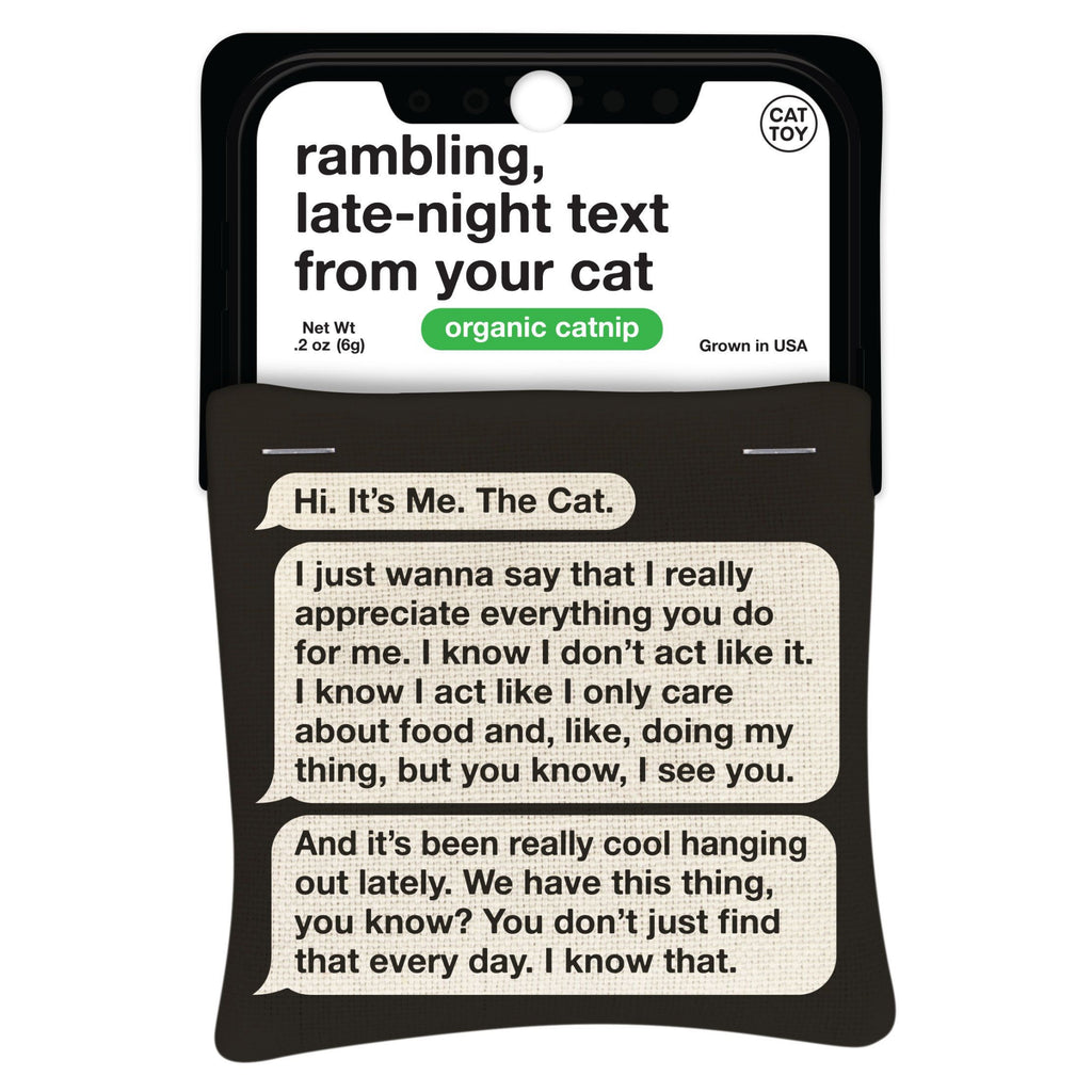 Rambling Text Catnip Toy