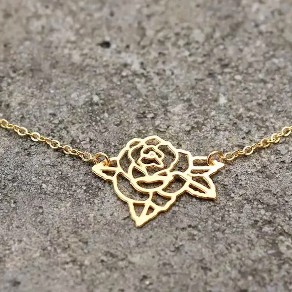 Rose Outline Necklace.