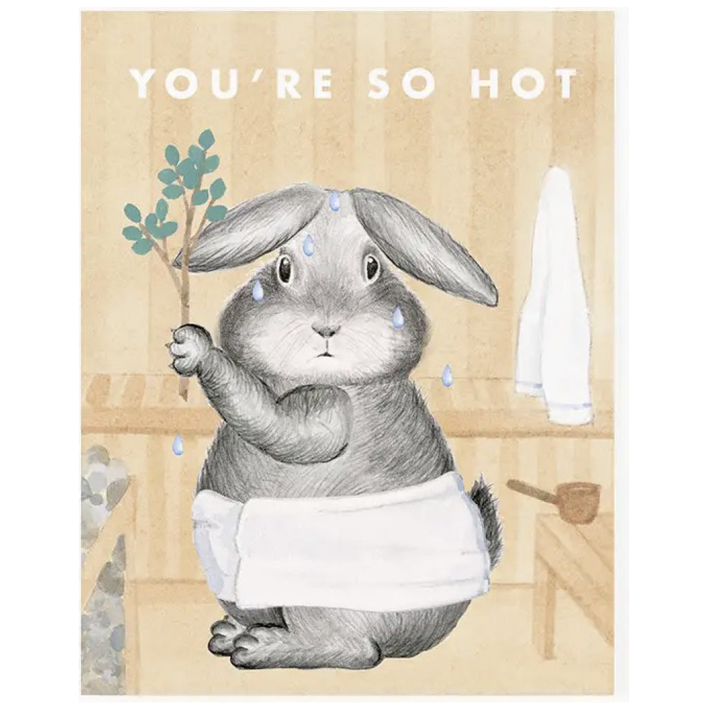 Sauna Bunny Card.