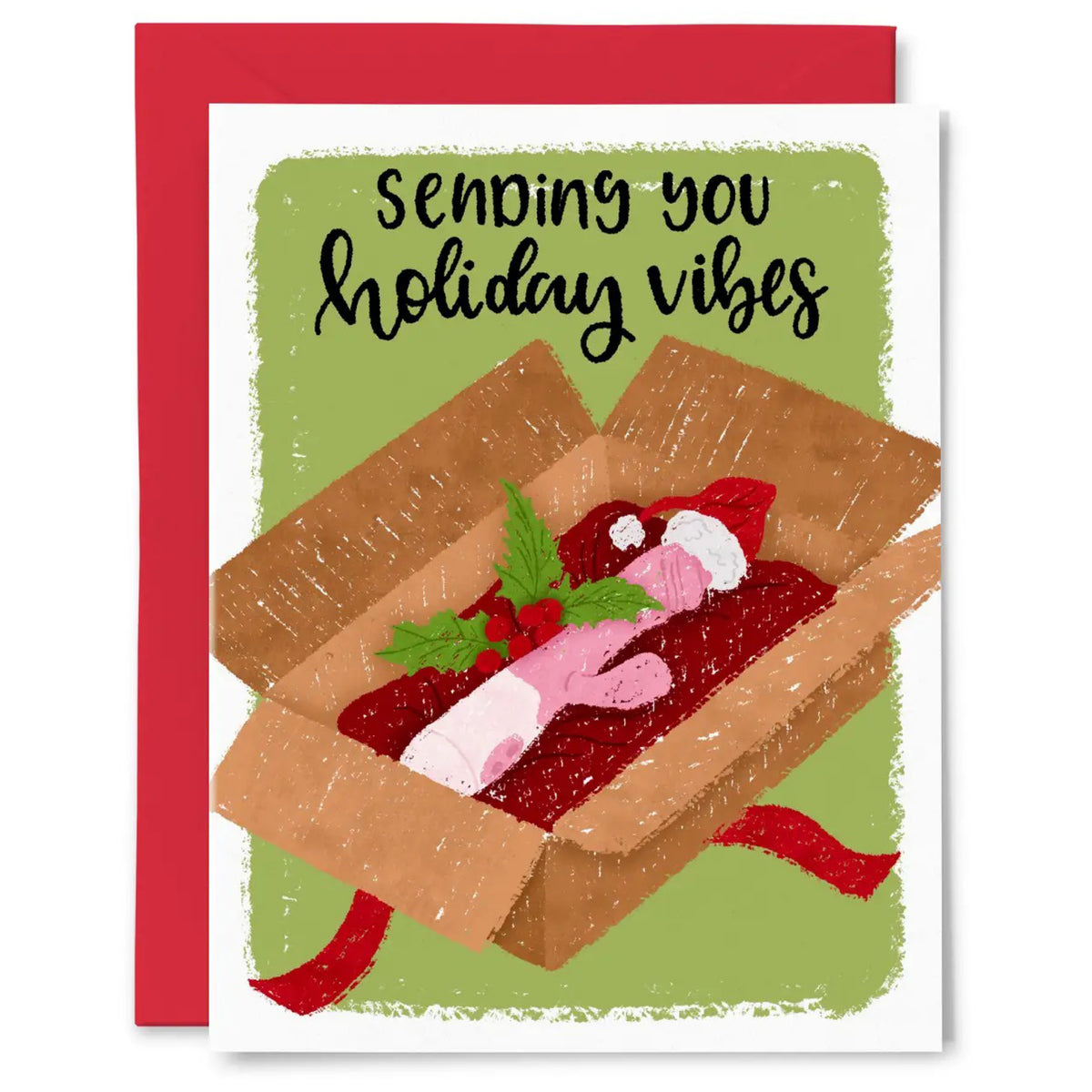 Sending You Holiday Vibes Card Paper Bunny Press Outer Layer