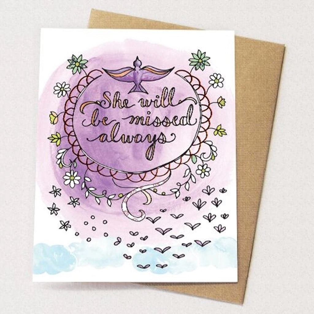 She Will Be Missed Sympathy Card