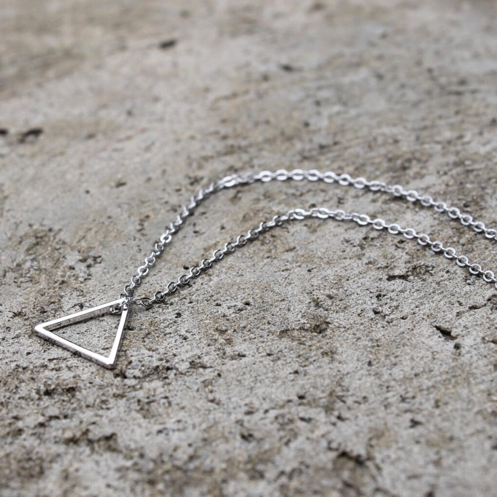 Silver Little Triangle Necklace.