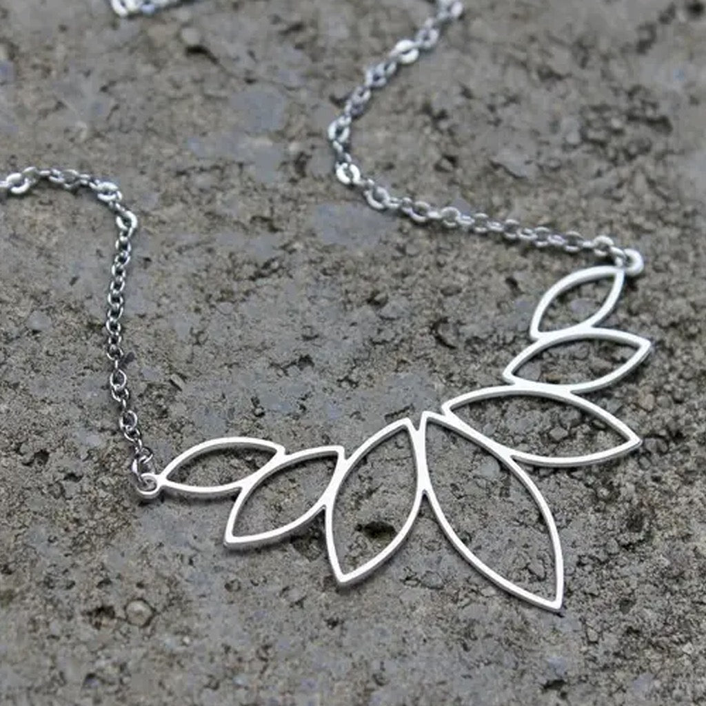 Silver Lotus Necklace.