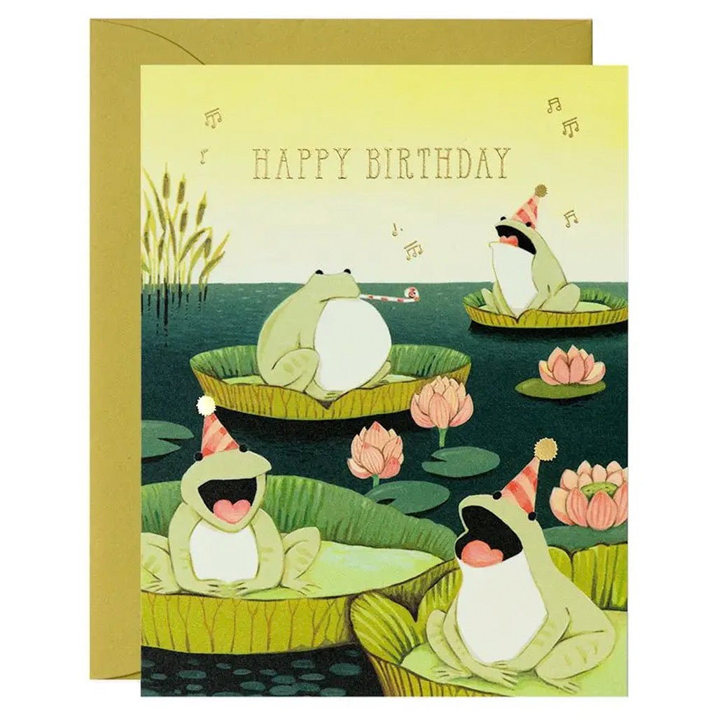 Singing Frogs Birthday Card.