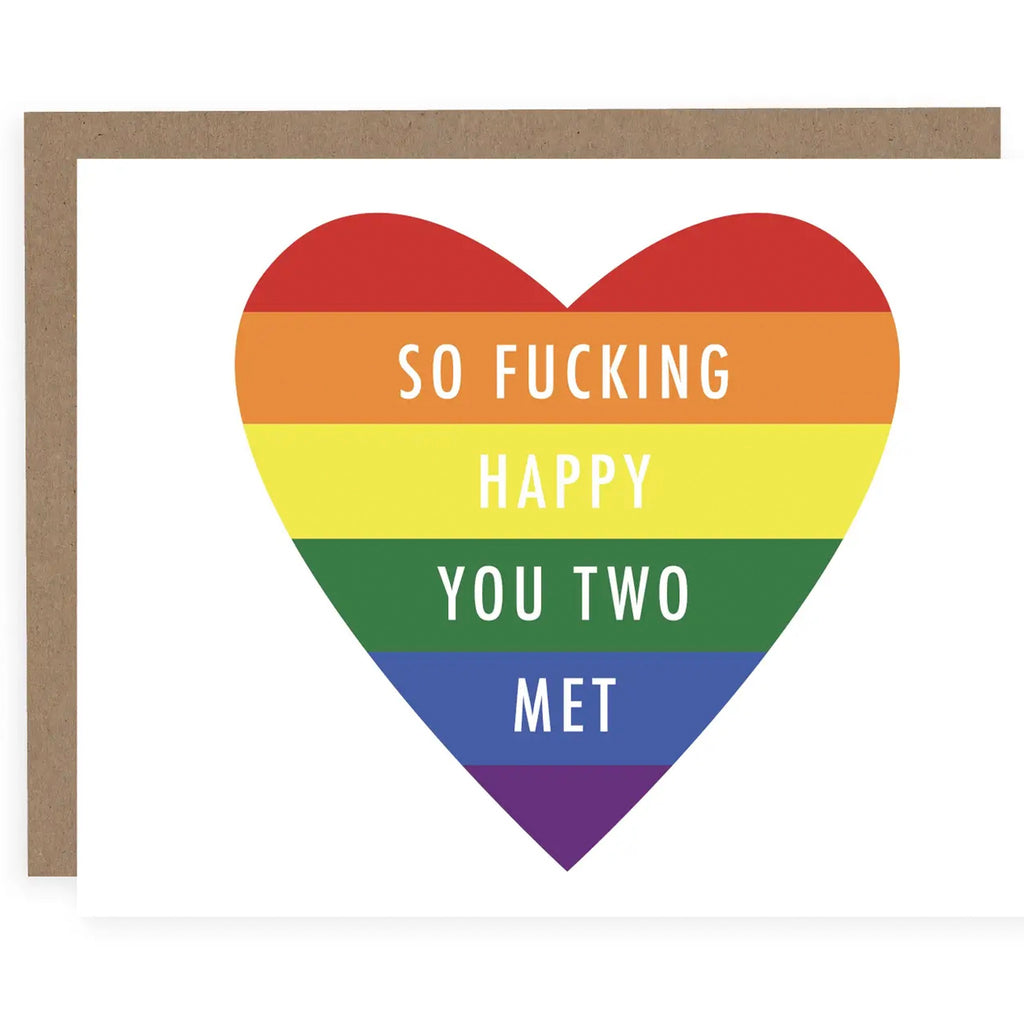 So Fucking Happy Rainbow Heart Card.