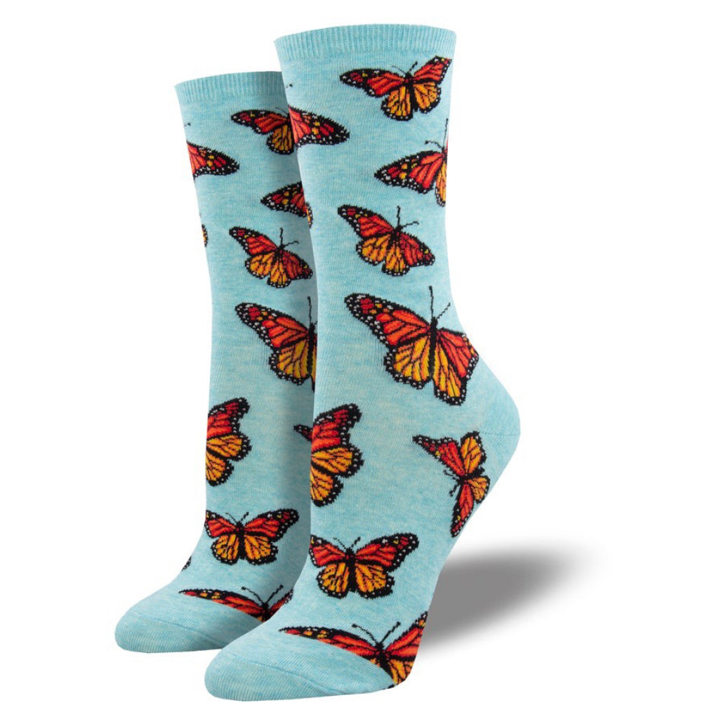 Social Butterfly Socks Blue Heather SockSmith Outer Layer