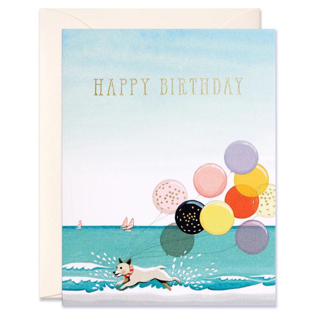 Splashing Dog Birthday Card.